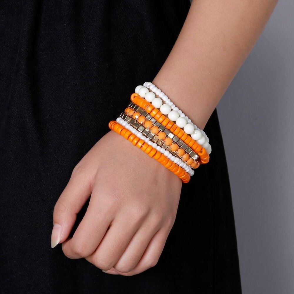 Bold Bohemian Beads Stackable Bracelet Set Adjust… - image 5